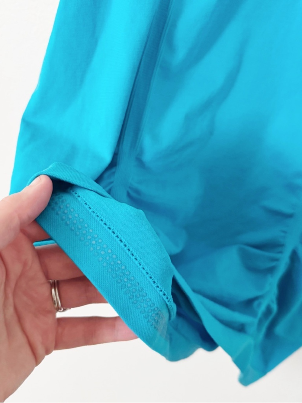Athleta Bright Turquoise Racerback Tank with Front Ruching medium - Picture 4 of 6